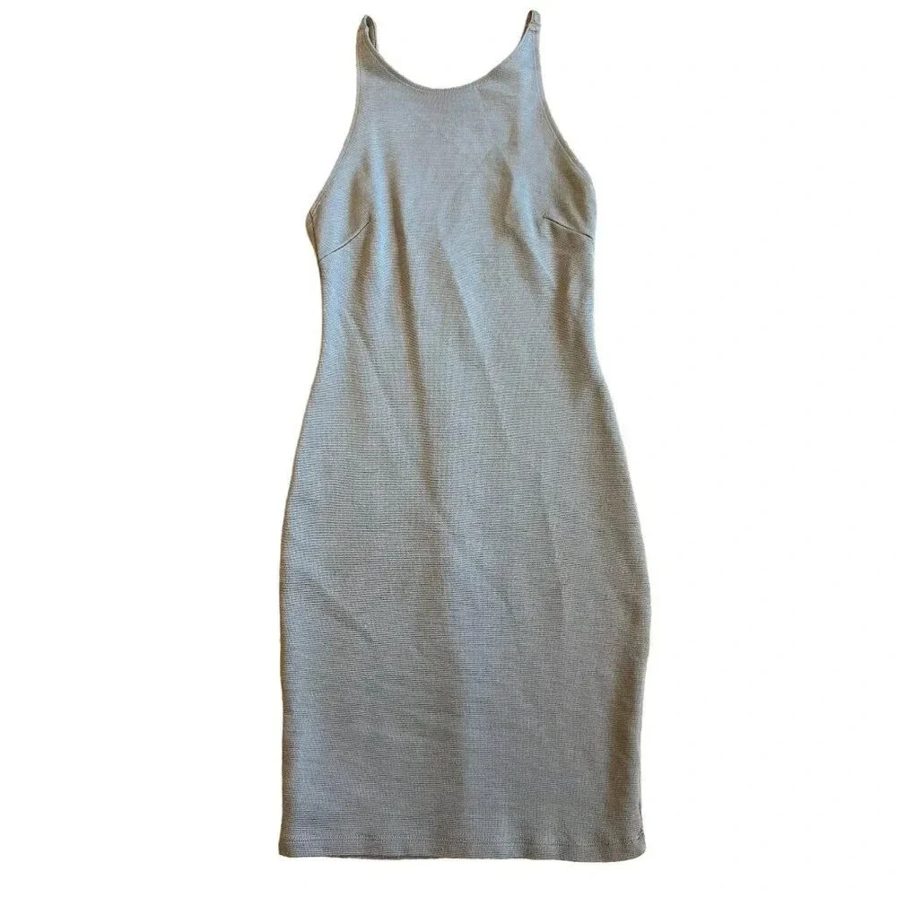 Lulus Blue Spaghetti Strap Bodycon Dress Stretch Low Back Size Medium Women's